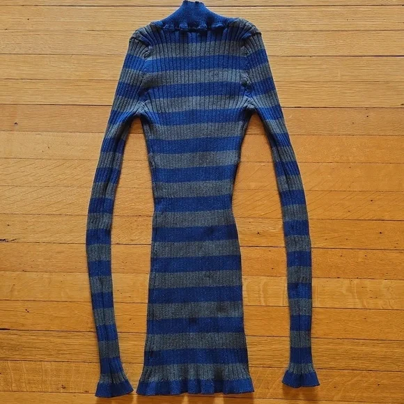 Poof, Ribbed Knit Bodycon Tunic Top, EUC, Navy & Olive, Women's S - Picture 2 of 11